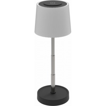 Димируема сензорна LED настолна лампа за външна употреба, презареждаема, LED/2W/5V IP44 1200 mAh сива