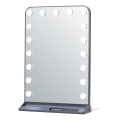 Димируемо LED огледало за грим HOLLYWOOD LED/18W/230V 3000/4200/6000K сиво