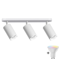 Димируемо LED RGBW осветително тяло за баня TURYN 3xGU10/6,5W/230V 2700-6500K Wi-Fi IP44 бяло