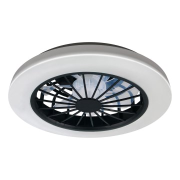 Димируемо LED RGBW таванно осветително тяло с вентилатор GHANA LED/24W/230V 3000-6500K бяло/черно + дистанционно управление