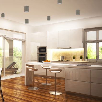 LED RGBW димируемо точково осветително тяло JUPITER 1xE27/6,5W/230V 2700-6500K Wi-Fi диаметър 9,8 cm сиво