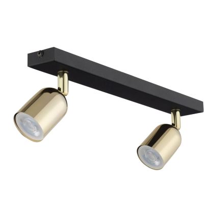 Димируемо LED RGBW точково осветително тяло TOP 2xGU10/6,5W/230V 2700-6500K черно/златно