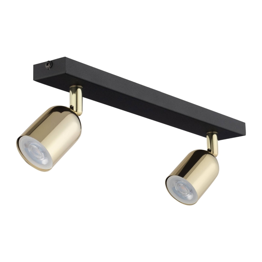 Димируемо LED RGBW точково осветително тяло TOP 2xGU10/6,5W/230V 2700-6500K черно/златно