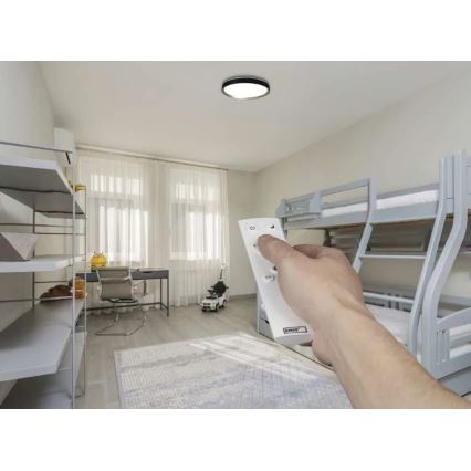 LED димируемо таванно осветително тяло ILVI LED/30W/230V 2700-6500K Ø 40 см, черно/месинг + дистанционно управление