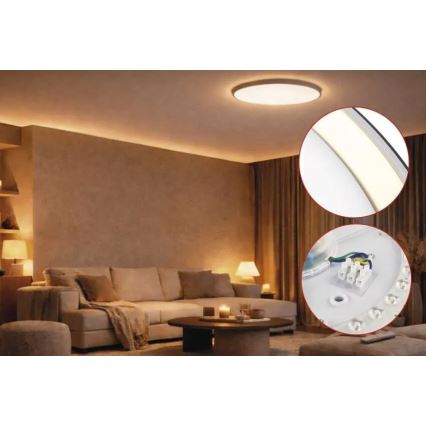 LED димируемо таванно осветително тяло ILVI LED/30W/230V 2700-6500K Ø 40 см, черно/месинг + дистанционно управление