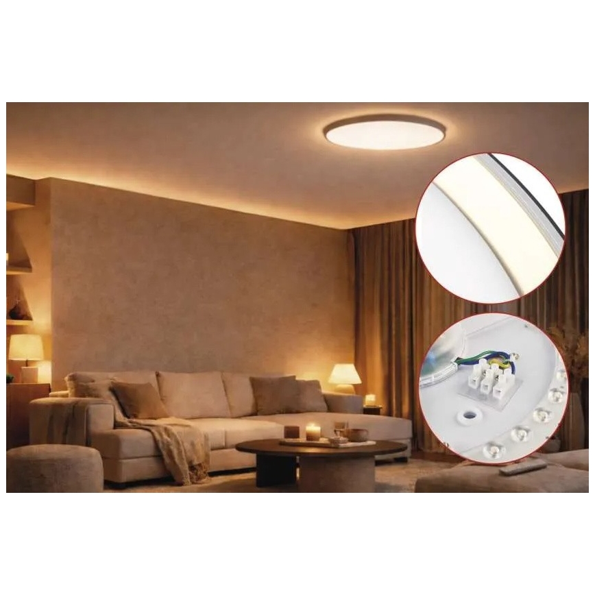 LED димируемо таванно осветително тяло ILVI LED/30W/230V 2700-6500K Ø 40 см, черно/месинг + дистанционно управление