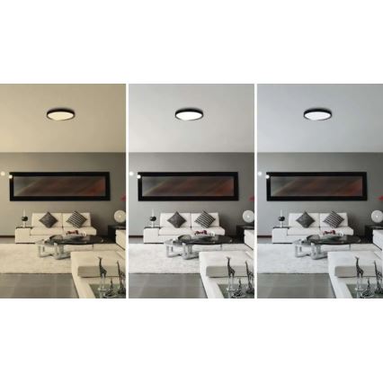 LED димируемо таванно осветително тяло ILVI LED/30W/230V 2700-6500K Ø 40 см, черно/месинг + дистанционно управление