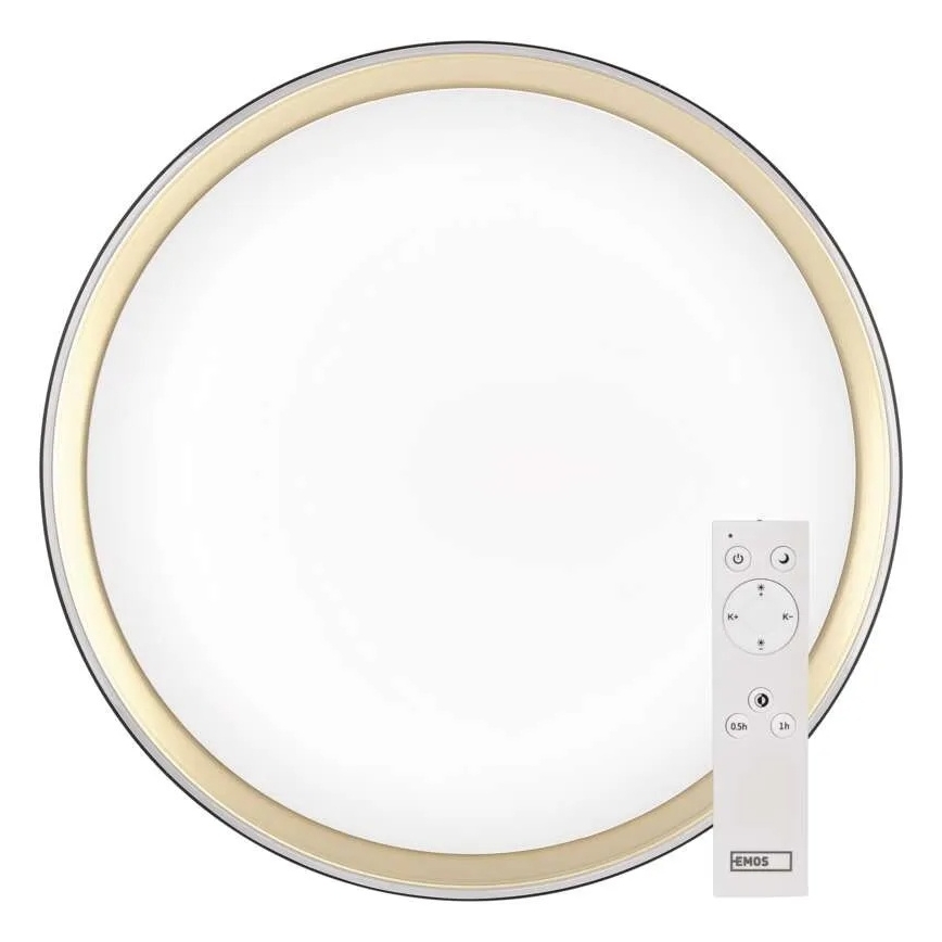 LED димируемо таванно осветително тяло ILVI LED/30W/230V 2700-6500K Ø 40 см, черно/месинг + дистанционно управление