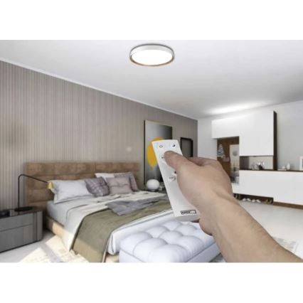 LED димируемо таванно осветително тяло ILVI LED/45W/230V 2700-6500K Ø 50 см бяло/бежово + дистанционно управление