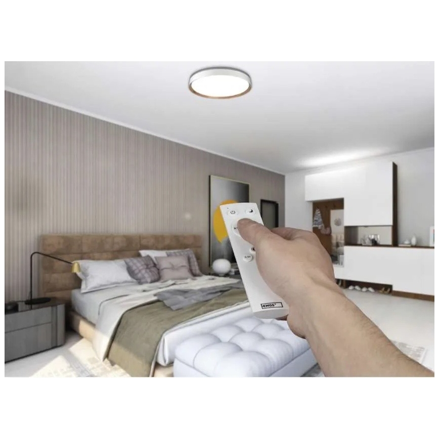 LED димируемо таванно осветително тяло ILVI LED/45W/230V 2700-6500K Ø 50 см бяло/бежово + дистанционно управление