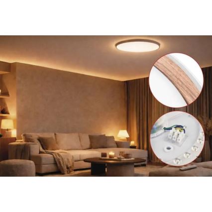 LED димируемо таванно осветително тяло ILVI LED/45W/230V 2700-6500K Ø 50 см бяло/бежово + дистанционно управление