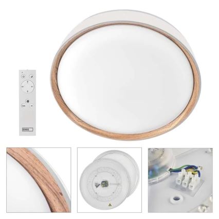 LED димируемо таванно осветително тяло ILVI LED/45W/230V 2700-6500K Ø 50 см бяло/бежово + дистанционно управление