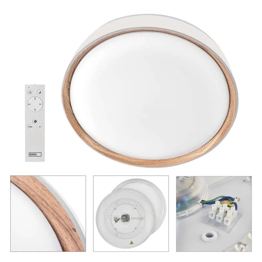 LED димируемо таванно осветително тяло ILVI LED/45W/230V 2700-6500K Ø 50 см бяло/бежово + дистанционно управление
