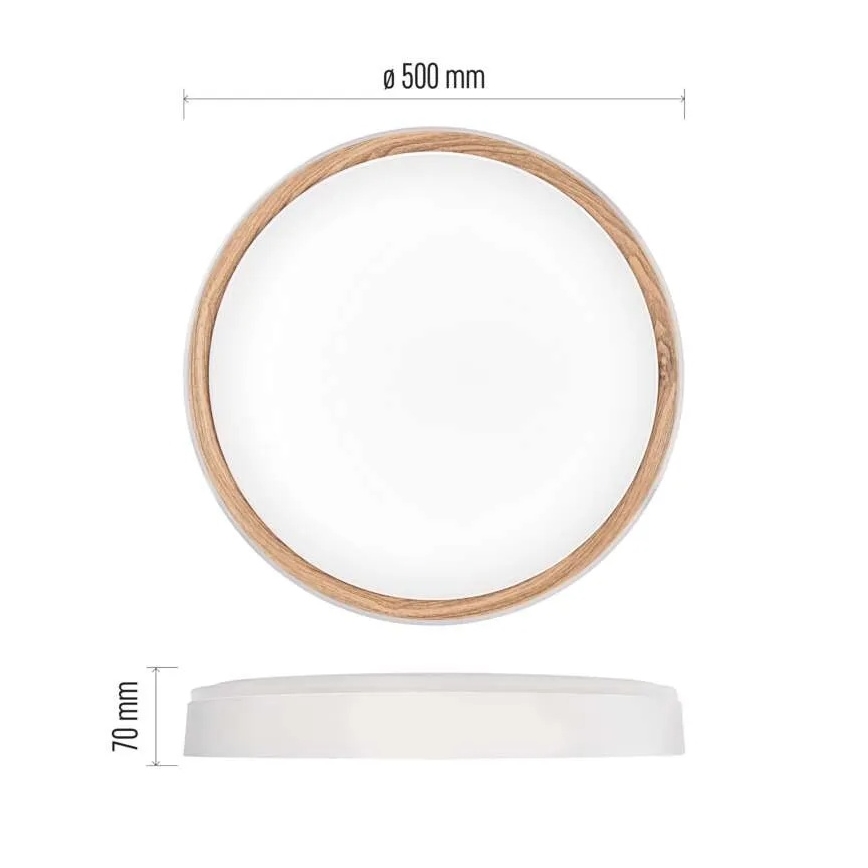 LED димируемо таванно осветително тяло ILVI LED/45W/230V 2700-6500K Ø 50 см бяло/бежово + дистанционно управление