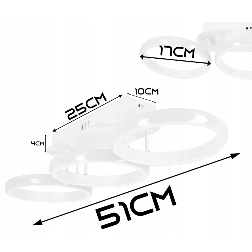 Димируемо таванно LED осветително тяло LED/30W/230V 3000-6500K бяло Wi-Fi Tuya + дистанционно управление