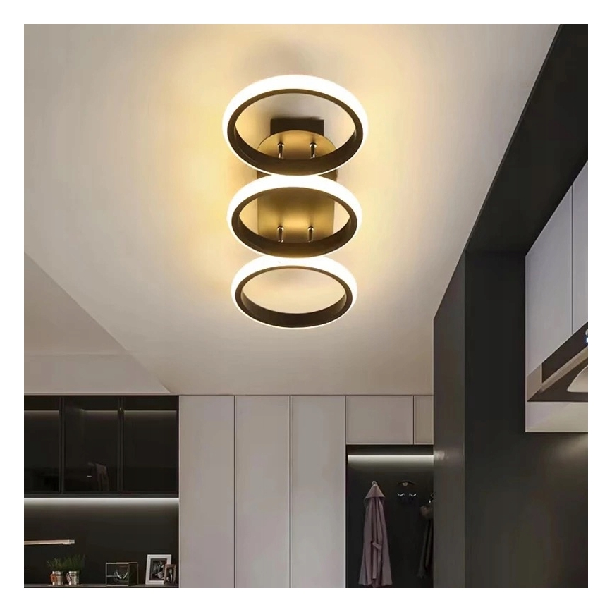 Димируемо LED таванно осветително тяло LED/30W/230V 3000-6500K черно Wi-Fi Tuya + дистанционно управление