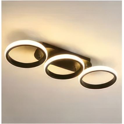 Димируемо LED таванно осветително тяло LED/30W/230V 3000-6500K черно Wi-Fi Tuya + дистанционно управление