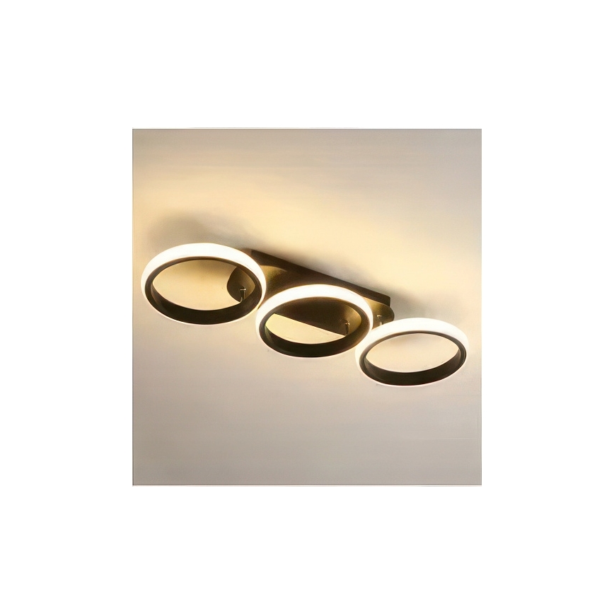 Димируемо LED таванно осветително тяло LED/30W/230V 3000-6500K черно Wi-Fi Tuya + дистанционно управление