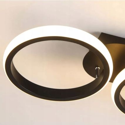 Димируемо LED таванно осветително тяло LED/30W/230V 3000-6500K черно Wi-Fi Tuya + дистанционно управление