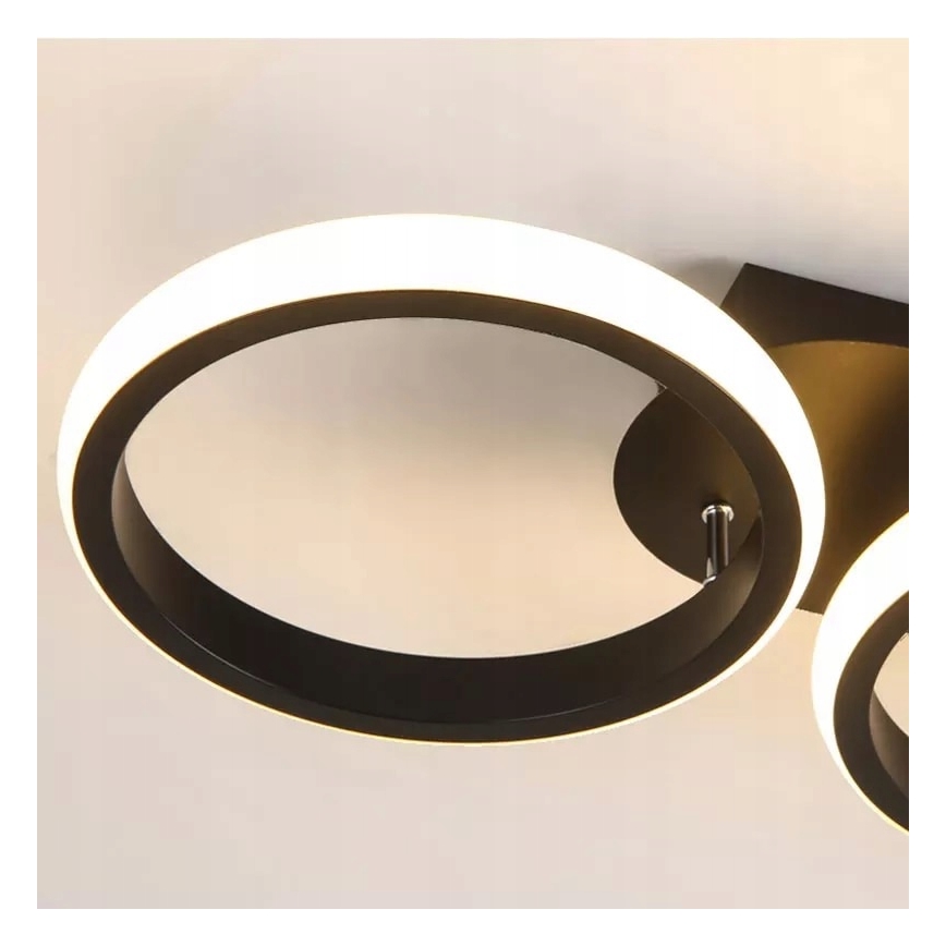 Димируемо LED таванно осветително тяло LED/30W/230V 3000-6500K черно Wi-Fi Tuya + дистанционно управление