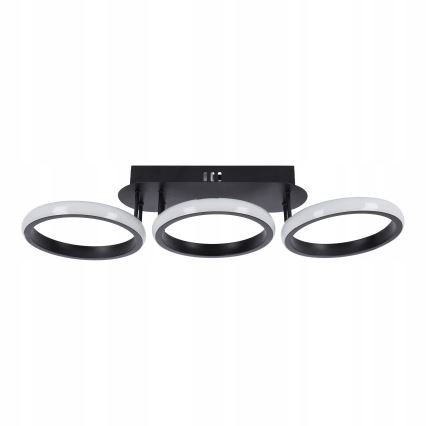 Димируемо LED таванно осветително тяло LED/30W/230V 3000-6500K черно Wi-Fi Tuya + дистанционно управление