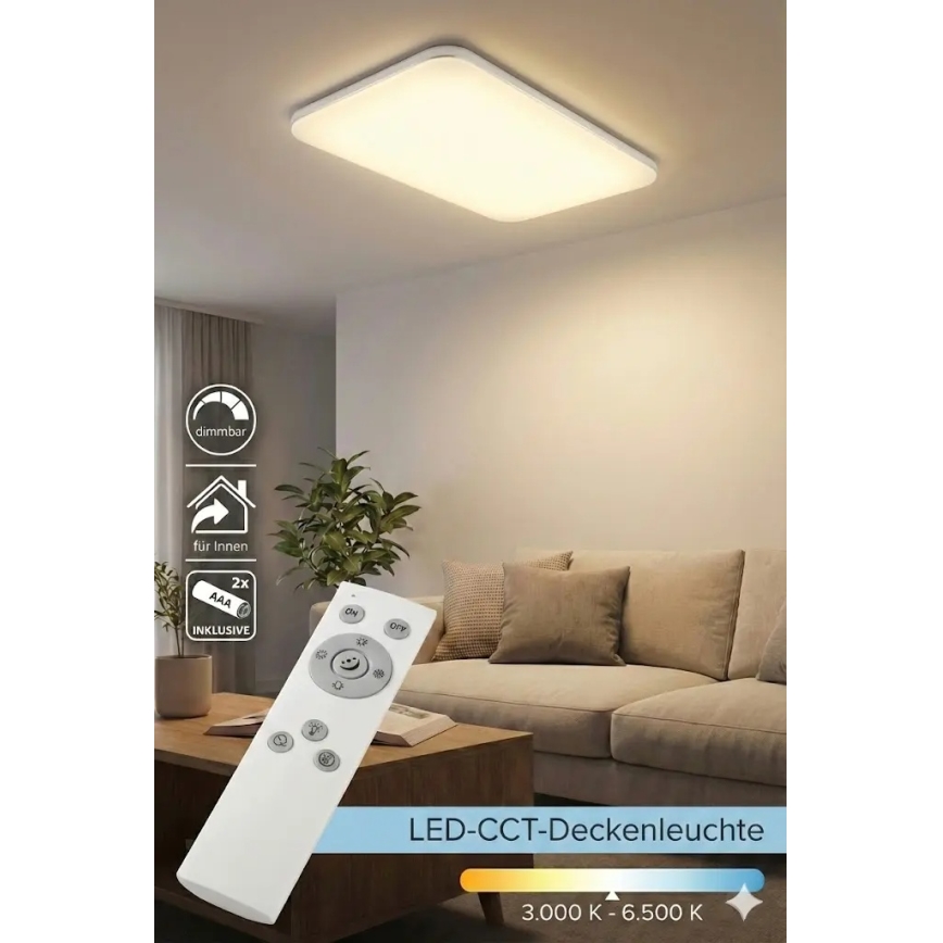 LED димируемо таванно осветително тяло LED/48W/230V 3000-6500K бяло + дистанционно управление