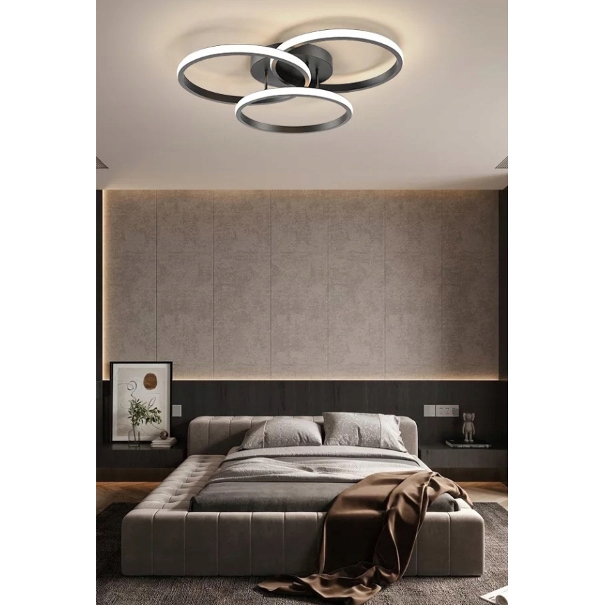 LED димируемо таванно осветително тяло LED/70W/230V 3000-6500K черно + дистанционно управление