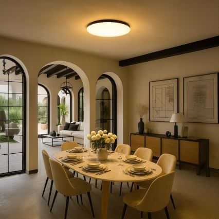 Димируема LED таванна лампа SIENA LED/80W/230V 3000-6000K Ø 75 см черна + дистанционно управление