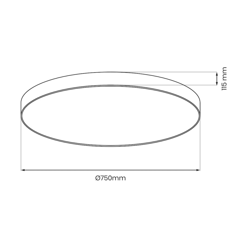 Димируема LED таванна лампа SIENA LED/80W/230V 3000-6000K Ø 75 см черна + дистанционно управление