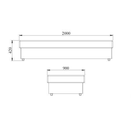Дневно легло NOE 90x200 с пружинен матрак и вместително място за съхранение, сиво/черно