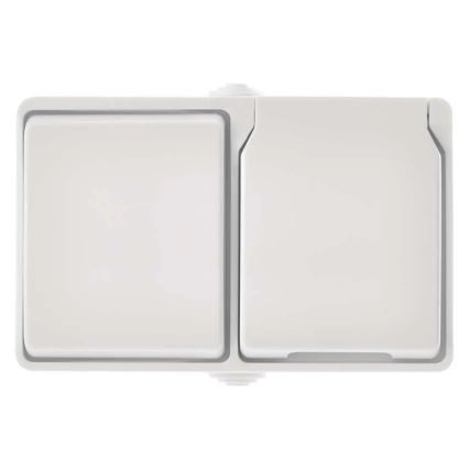 Домашен превключвател променлив ток № 6 с контакт 250V/16A IP44 бял