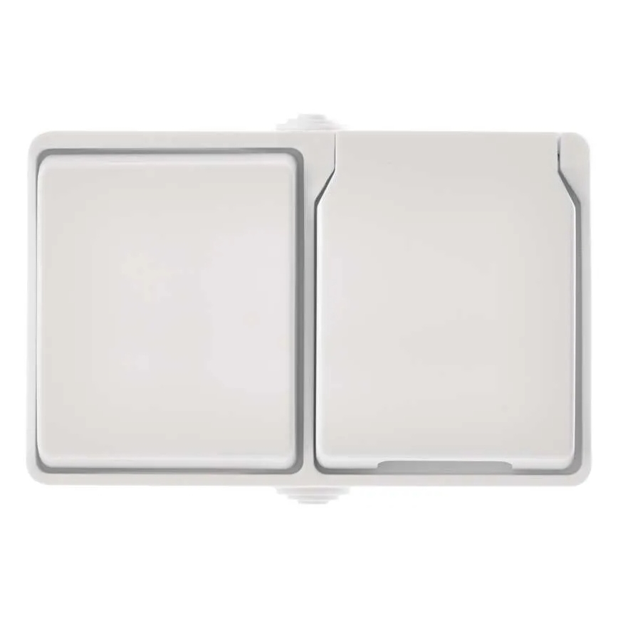 Домашен превключвател променлив ток № 6 с контакт 250V/16A IP44 бял