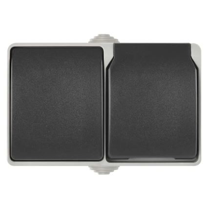 Домашен превключвател променлив ток № 6 с контакт 250V/16A IP44 сив