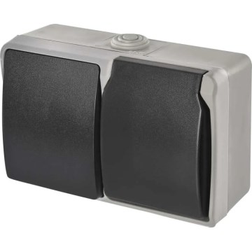 Домашен превключвател редуване на номер 6 с букса 250V/16A IP44 сив