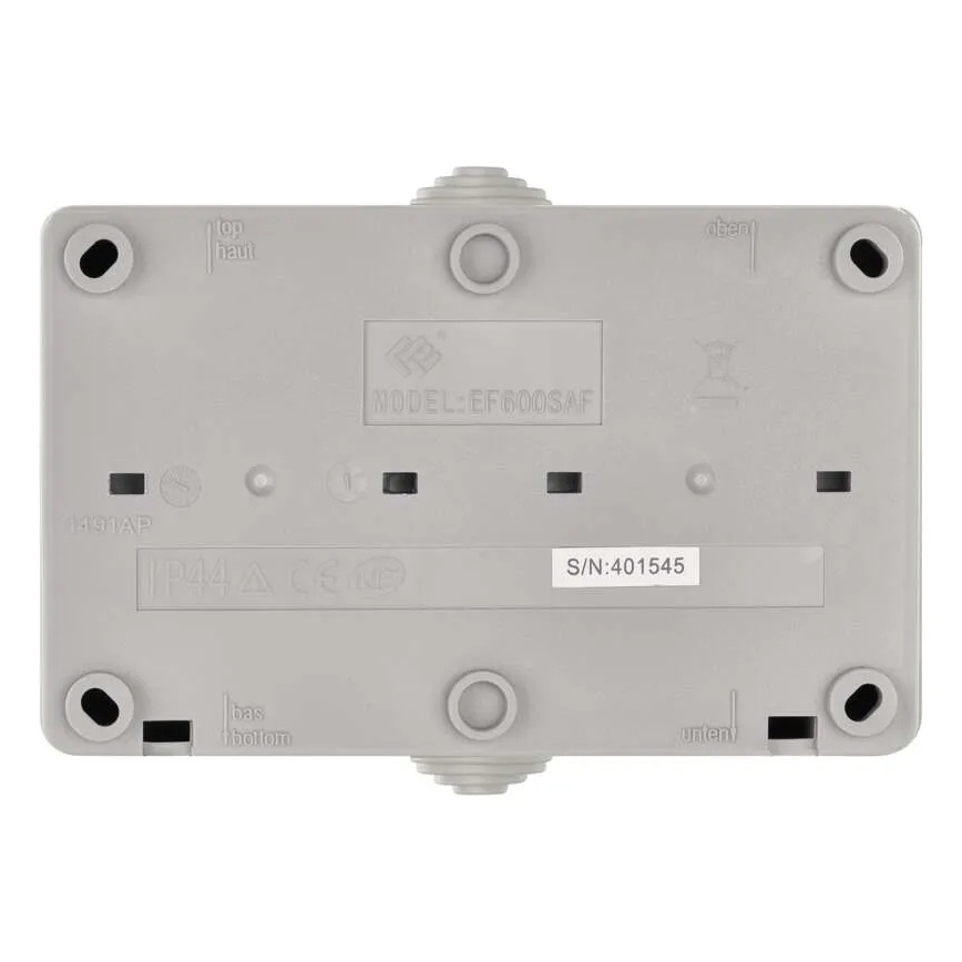 Домашен превключвател редуване на номер 6 с букса 250V/16A IP44 сив