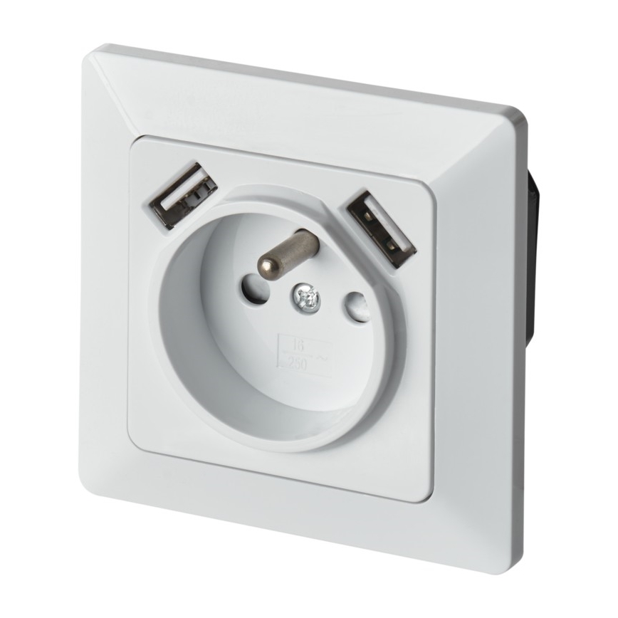 Домашен контакт с USB FRENCH 250V/16A
