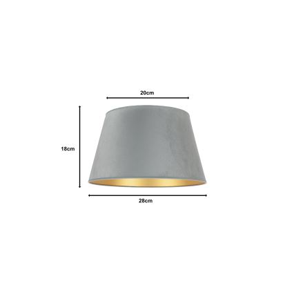 Duolla - Абажур за настолна лампа CONE M E27 Ø 28 см сив
