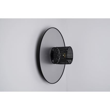 Duolla - Аплик TOKYO RATTAN 1xE27/15W/230V Ø 50 см сребрист/черен