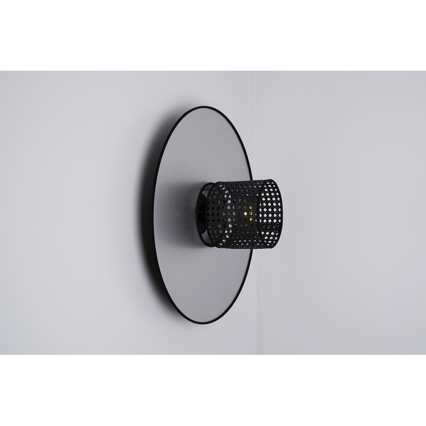 Duolla - Аплик TOKYO RATTAN 1xE27/15W/230V Ø 50 см сребрист/черен