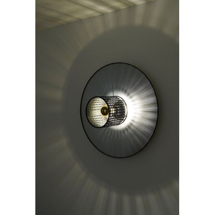 Duolla - Аплик TOKYO RATTAN 1xE27/15W/230V Ø 50 см сребрист/черен