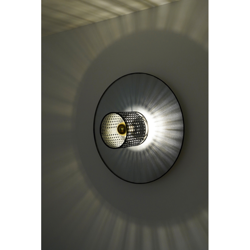 Duolla - Аплик TOKYO RATTAN 1xE27/15W/230V Ø 50 см сребрист/черен