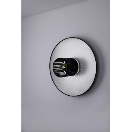 Duolla - Аплик TOKYO RATTAN 1xE27/15W/230V Ø 50 см сребрист/черен