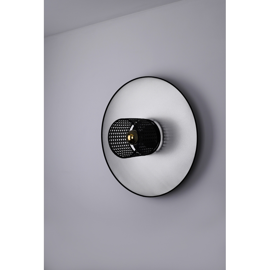 Duolla - Аплик TOKYO RATTAN 1xE27/15W/230V Ø 50 см сребрист/черен