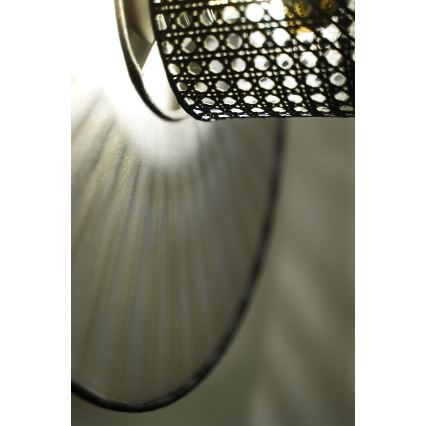 Duolla - Аплик TOKYO RATTAN 1xE27/15W/230V Ø 50 см сребрист/черен