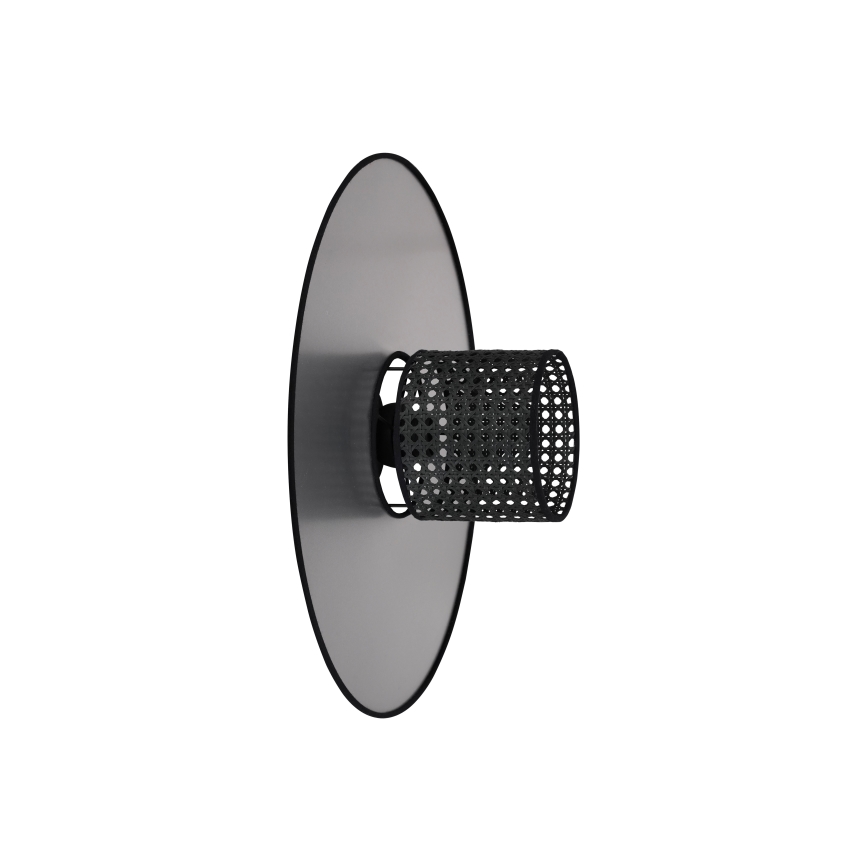 Duolla - Аплик TOKYO RATTAN 1xE27/15W/230V Ø 50 см сребрист/черен