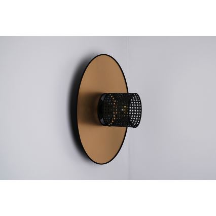 Duolla - Аплик TOKYO RATTAN 1xE27/15W/230V Ø 50 см златист/черен