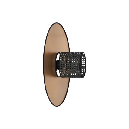 Duolla - Аплик TOKYO RATTAN 1xE27/15W/230V Ø 50 см златист/черен