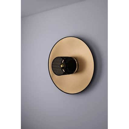 Duolla - Аплик TOKYO RATTAN 1xE27/15W/230V Ø 50 см златист/черен