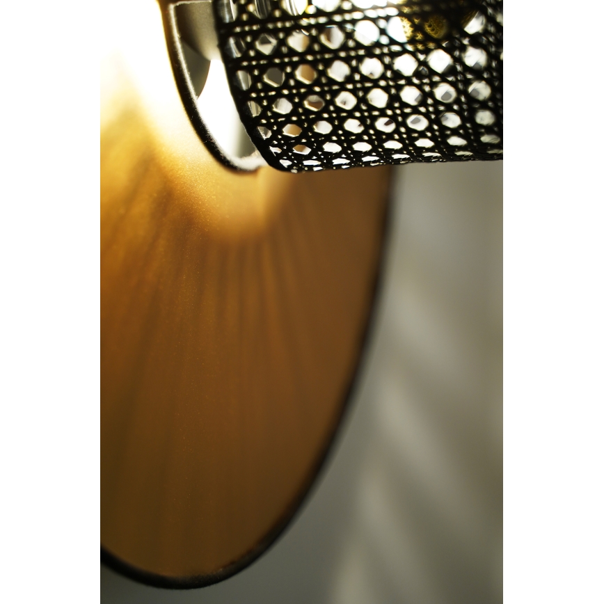 Duolla - Аплик TOKYO RATTAN 1xE27/15W/230V Ø 50 см златист/черен