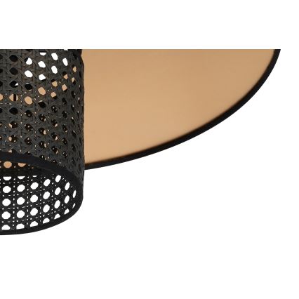 Duolla - Аплик TOKYO RATTAN 1xE27/15W/230V Ø 50 см златист/черен